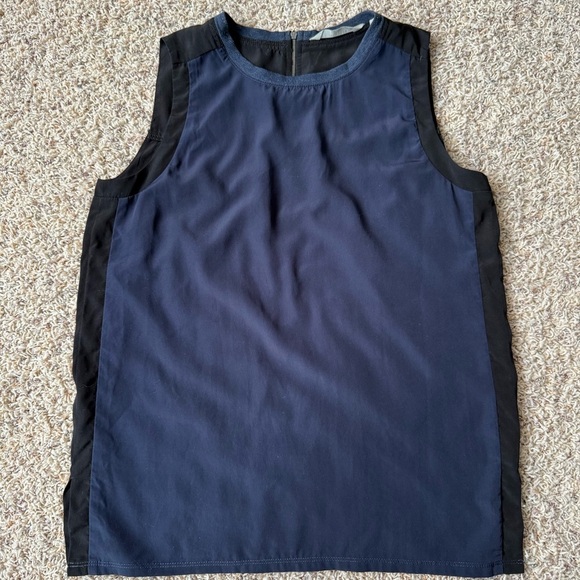 Athleta Mixed Sleeveless Shirt Womens XS Blue Black Lyocell blend - Picture 7 of 11